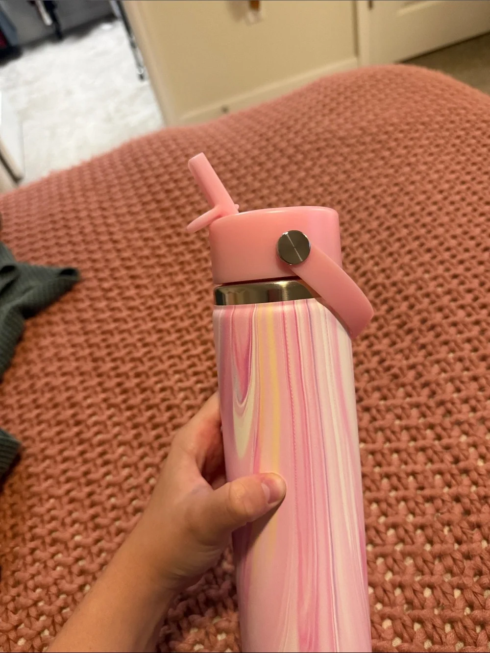 Hydro Flask Pink Marble Slim Insulated Bottle